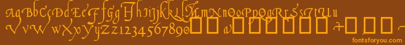 ItalianCursive16thC Font – Orange Fonts on Brown Background