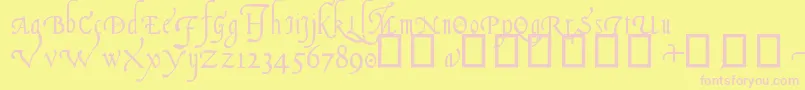 ItalianCursive16thC Font – Pink Fonts on Yellow Background