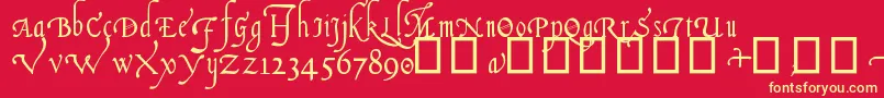 ItalianCursive16thC Font – Yellow Fonts on Red Background