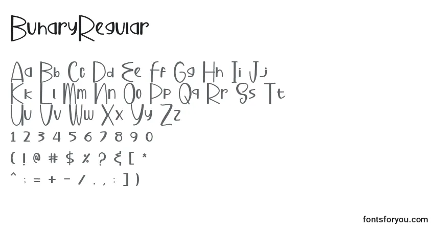 Шрифт BuharyRegular – алфавит, цифры, специальные символы