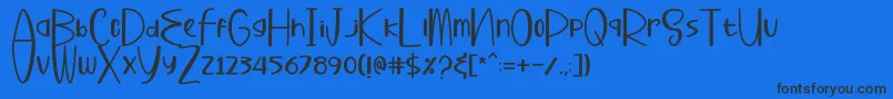 BuharyRegular-Schriftart – Schwarze Schriften auf blauem Hintergrund
