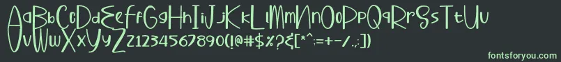 BuharyRegular-fontti – vihreät fontit mustalla taustalla
