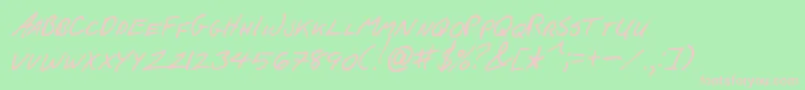 FCkBeansItalic Font – Pink Fonts on Green Background