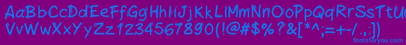 Handylinedfont Font – Blue Fonts on Purple Background