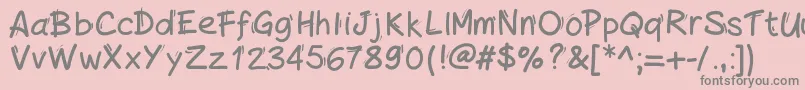 More about Handylinedfont Font Handylinedfont Font – Gray Fonts on Pink Background