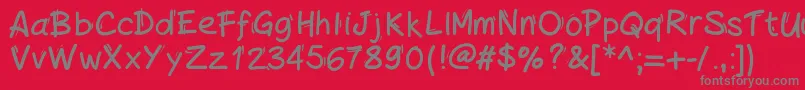 Handylinedfont Font – Gray Fonts on Red Background