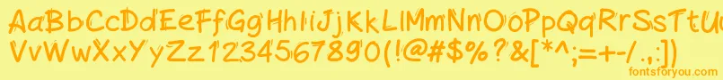 Fonte Handylinedfont – fontes laranjas em um fundo amarelo