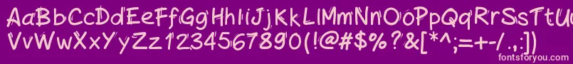 Handylinedfont Font – Pink Fonts on Purple Background