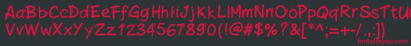 Handylinedfont Font – Red Fonts on Black Background