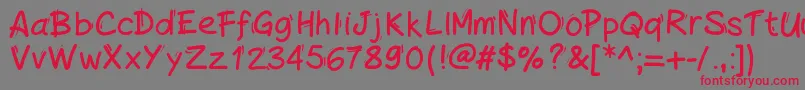 Handylinedfont Font – Red Fonts on Gray Background