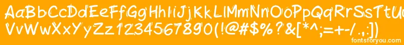 Handylinedfont Font – White Fonts on Orange Background