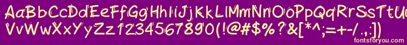More about Handylinedfont Font Handylinedfont Font – Yellow Fonts on Purple Background