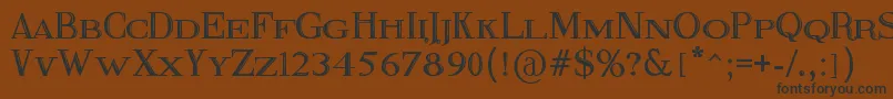 フォントFineBlackboard – 黒い文字が茶色の背景にあります