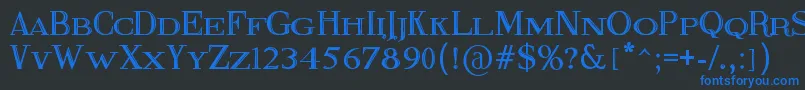 フォントFineBlackboard – 黒い背景に青い文字
