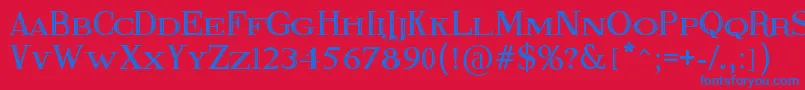 FineBlackboard-Schriftart – Blaue Schriften auf rotem Hintergrund