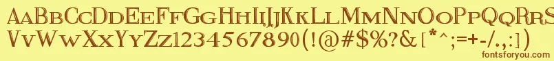 Fonte FineBlackboard – fontes marrons em um fundo amarelo