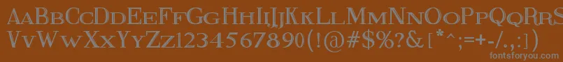 Czcionka FineBlackboard – szare czcionki na brązowym tle