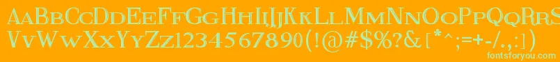 FineBlackboard-fontti – vihreät fontit oranssilla taustalla