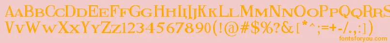 Fonte FineBlackboard – fontes laranjas em um fundo rosa