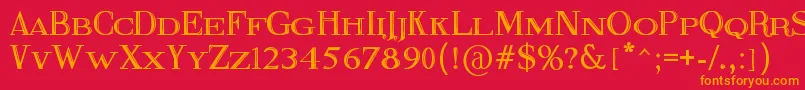 フォントFineBlackboard – 赤い背景にオレンジの文字