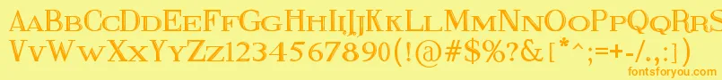 FineBlackboard-fontti – oranssit fontit keltaisella taustalla