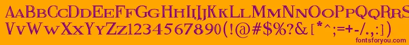 FineBlackboard-fontti – violetit fontit oranssilla taustalla
