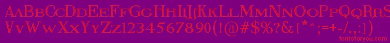 フォントFineBlackboard – 紫の背景に赤い文字