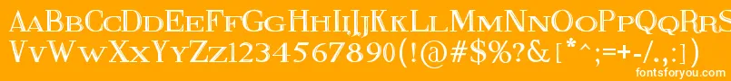 FineBlackboard-Schriftart – Weiße Schriften auf orangefarbenem Hintergrund