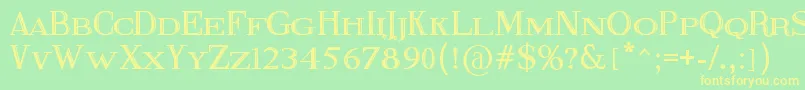フォントFineBlackboard – 黄色の文字が緑の背景にあります