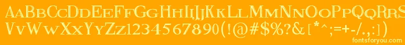 フォントFineBlackboard – オレンジの背景に黄色の文字