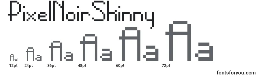 Größen der Schriftart PixelNoirSkinny