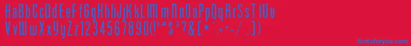 Sunshoe Font – Blue Fonts on Red Background