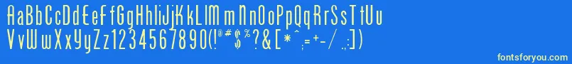 Sunshoe Font – Yellow Fonts on Blue Background