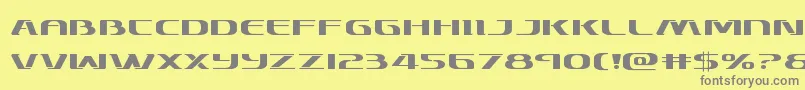 フォントSkymarshalexpand – 黄色の背景に灰色の文字