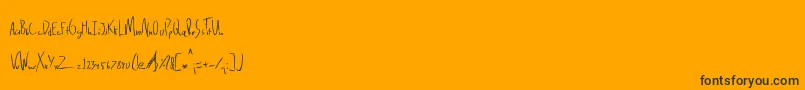 Delinquence-Schriftart – Schwarze Schriften auf orangefarbenem Hintergrund