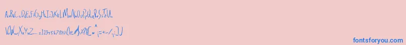 Delinquence-fontti – siniset fontit vaaleanpunaisella taustalla