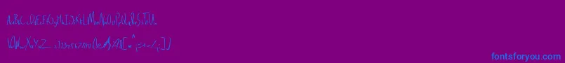 Czcionka Delinquence – niebieskie czcionki na fioletowym tle