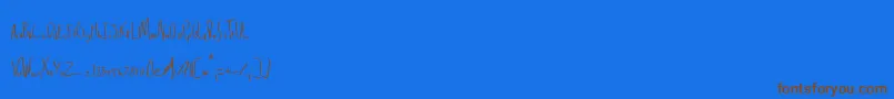 フォントDelinquence – 茶色の文字が青い背景にあります。