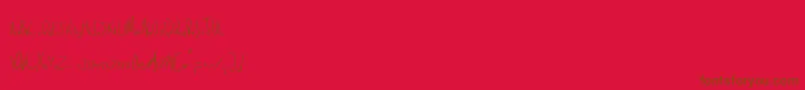 フォントDelinquence – 赤い背景に茶色の文字