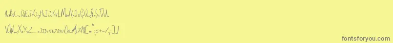 フォントDelinquence – 黄色の背景に灰色の文字