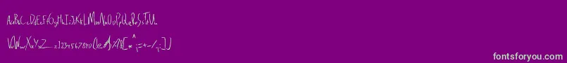 フォントDelinquence – 紫の背景に緑のフォント