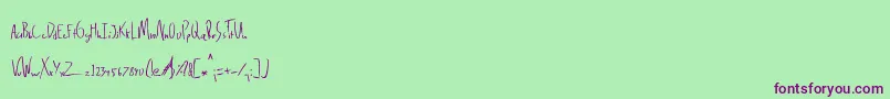Delinquence Font – Purple Fonts on Green Background