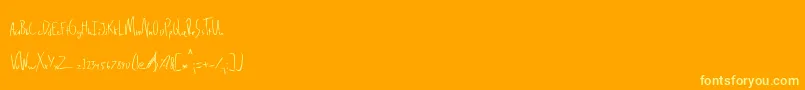 Delinquence Font – Yellow Fonts on Orange Background