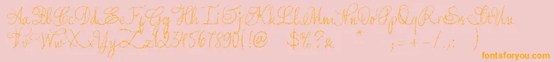 YoreScript Font – Orange Fonts on Pink Background