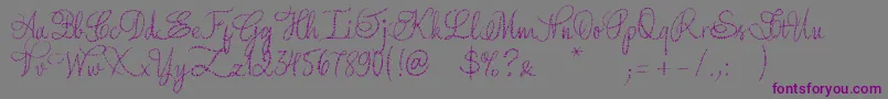 YoreScript Font – Purple Fonts on Gray Background