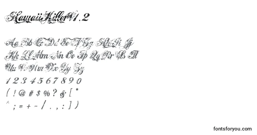A fonte HawaiiKillerV1.2 (69854) – alfabeto, números, caracteres especiais