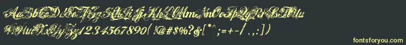 フォントHawaiiKillerV1.2 – 黒い背景に黄色の文字