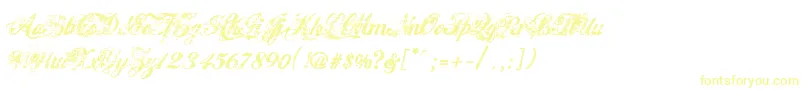 フォントHawaiiKillerV1.2 – 白い背景に黄色の文字