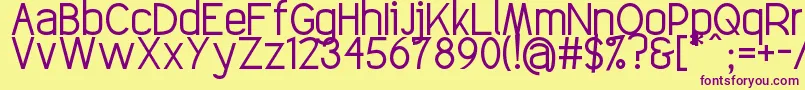 Elegantech-fontti – violetit fontit keltaisella taustalla