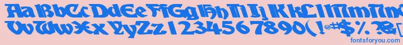 BoyhooddriveBold Font – Blue Fonts on Pink Background